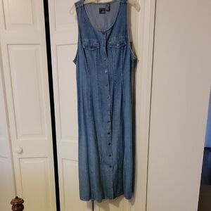 Liz Wear Long Denim Dress Size Large EUC